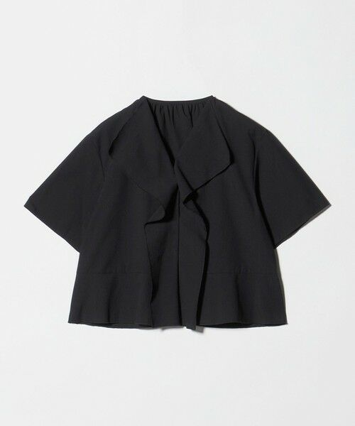 BEAUTY&YOUTH UNITED ARROWS / ビューティー&ユース ユナイテッドアローズ シャツ・ブラウス | ソリッド&ストライプ ラッフル シャツブラウス ウォッシャブル（BLACK）