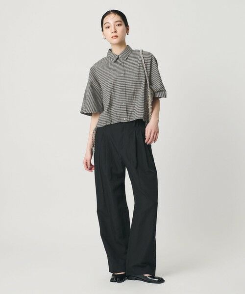 BEAUTY&YOUTH UNITED ARROWS / ビューティー&ユース ユナイテッドアローズ シャツ・ブラウス | チェック ドローストリング シャツ ウォッシャブル（LT.GRAY）