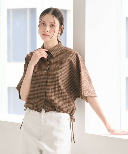 BEAUTY&YOUTH UNITED ARROWS / ビューティー&ユース ユナイテッドアローズ シャツ・ブラウス | チェック ドローストリング シャツ ウォッシャブル | 詳細5