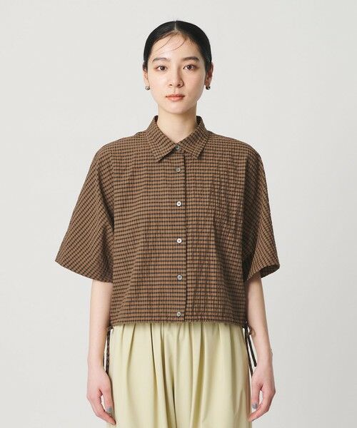 BEAUTY&YOUTH UNITED ARROWS / ビューティー&ユース ユナイテッドアローズ シャツ・ブラウス | チェック ドローストリング シャツ ウォッシャブル | 詳細14