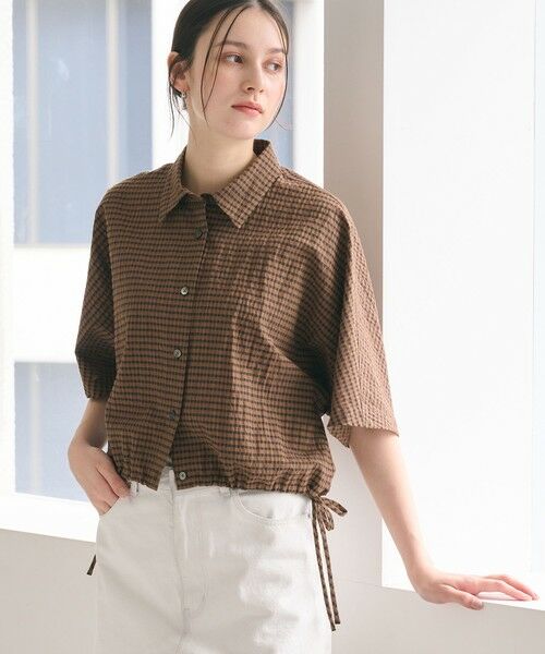 BEAUTY&YOUTH UNITED ARROWS / ビューティー&ユース ユナイテッドアローズ シャツ・ブラウス | チェック ドローストリング シャツ ウォッシャブル | 詳細6