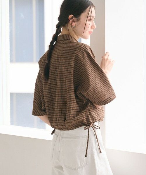 BEAUTY&YOUTH UNITED ARROWS / ビューティー&ユース ユナイテッドアローズ シャツ・ブラウス | チェック ドローストリング シャツ ウォッシャブル | 詳細7