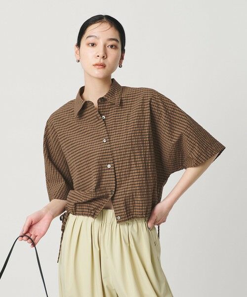 BEAUTY&YOUTH UNITED ARROWS / ビューティー&ユース ユナイテッドアローズ シャツ・ブラウス | チェック ドローストリング シャツ ウォッシャブル | 詳細10