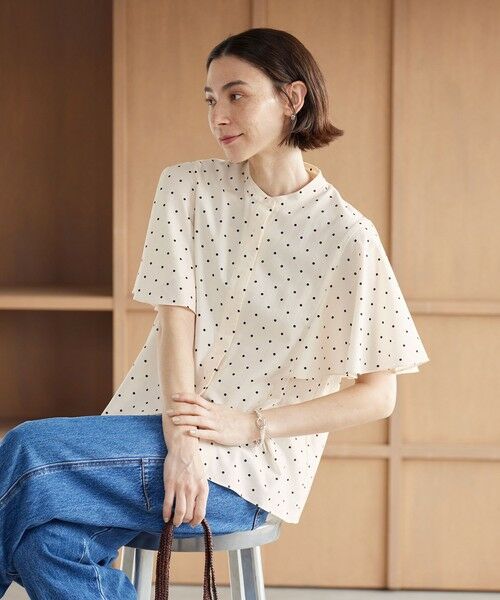BEAUTY&YOUTH UNITED ARROWS / ビューティー&ユース ユナイテッドアローズ シャツ・ブラウス | 【WEB限定】ドット フリルスリーブブラウス ウォッシャブル | 詳細1