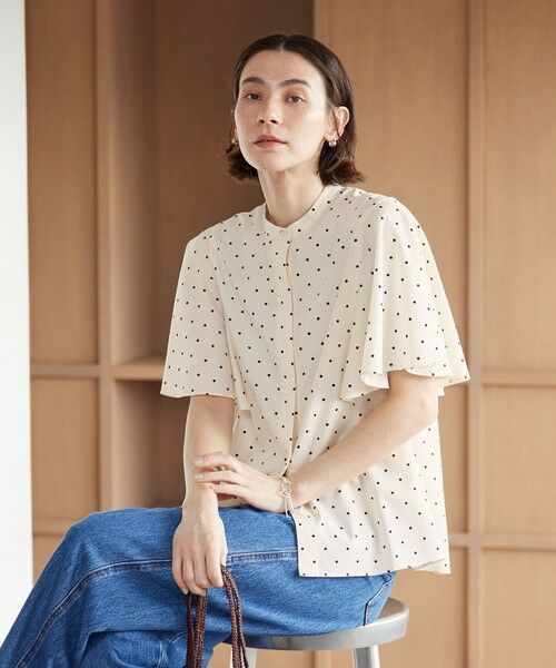 BEAUTY&YOUTH UNITED ARROWS / ビューティー&ユース ユナイテッドアローズ シャツ・ブラウス | 【WEB限定】ドット フリルスリーブブラウス ウォッシャブル | 詳細2