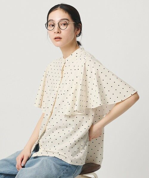 BEAUTY&YOUTH UNITED ARROWS / ビューティー&ユース ユナイテッドアローズ シャツ・ブラウス | 【WEB限定】ドット フリルスリーブブラウス ウォッシャブル | 詳細6