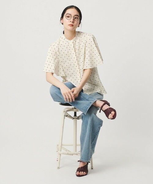 BEAUTY&YOUTH UNITED ARROWS / ビューティー&ユース ユナイテッドアローズ シャツ・ブラウス | 【WEB限定】ドット フリルスリーブブラウス ウォッシャブル | 詳細7