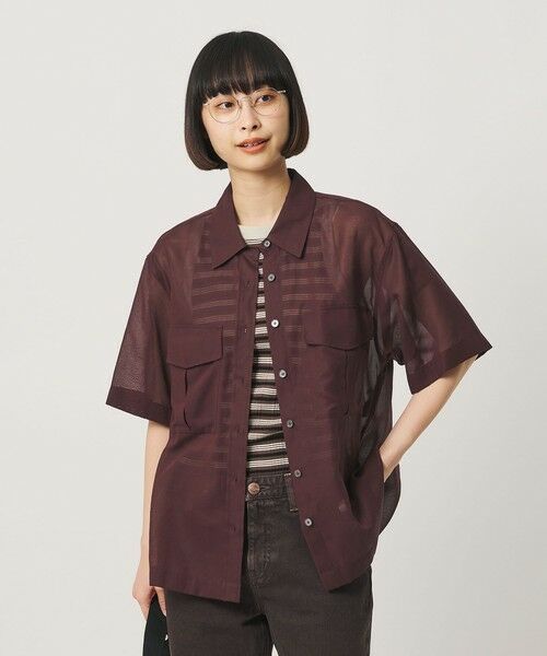 BEAUTY&YOUTH UNITED ARROWS / ビューティー&ユース ユナイテッドアローズ シャツ・ブラウス | コットンツイル シアー サファリシャツ | 詳細1