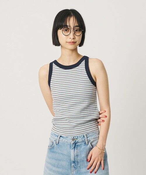 BEAUTY&YOUTH UNITED ARROWS / ビューティー&ユース ユナイテッドアローズ タンクトップ | マルチボーダー タンクトップ(LT.BLUE)
