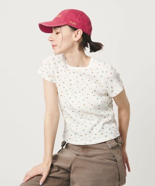 BEAUTY&YOUTH UNITED ARROWS / ビューティー&ユース ユナイテッドアローズ Tシャツ | フラワー ワッフル ショートスリーブTシャツ | 詳細1
