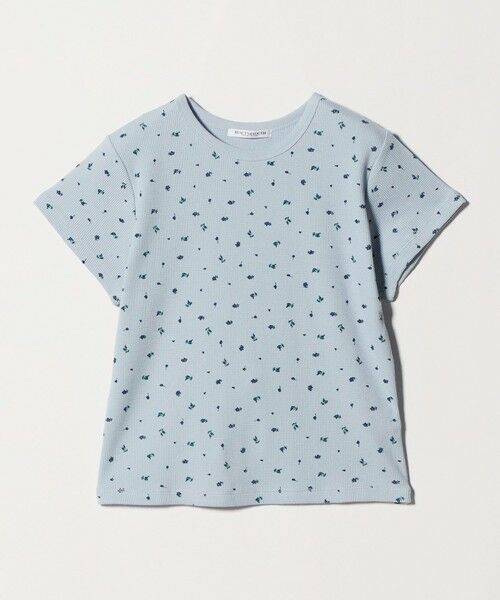 BEAUTY&YOUTH UNITED ARROWS / ビューティー&ユース ユナイテッドアローズ Tシャツ | フラワー ワッフル ショートスリーブTシャツ（LT.BLUE）