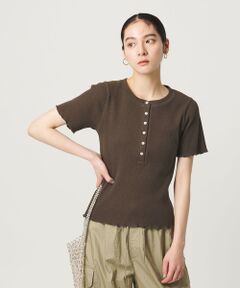 BEAUTY&YOUTH UNITED ARROWS / ビューティー&ユース ユナイテッドアローズ カットソー | コットン リブ ヘンリーネック ショートスリーブ カットソー