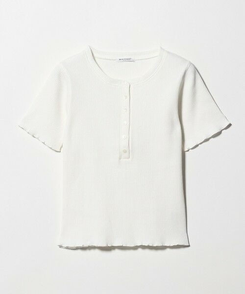 BEAUTY&YOUTH UNITED ARROWS / ビューティー&ユース ユナイテッドアローズ カットソー | コットン リブ ヘンリーネック ショートスリーブ カットソー（OFF WHITE）