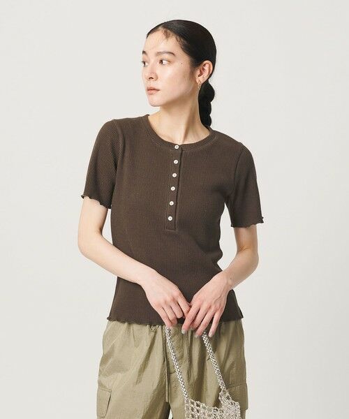 BEAUTY&YOUTH UNITED ARROWS / ビューティー&ユース ユナイテッドアローズ カットソー | コットン リブ ヘンリーネック ショートスリーブ カットソー | 詳細17
