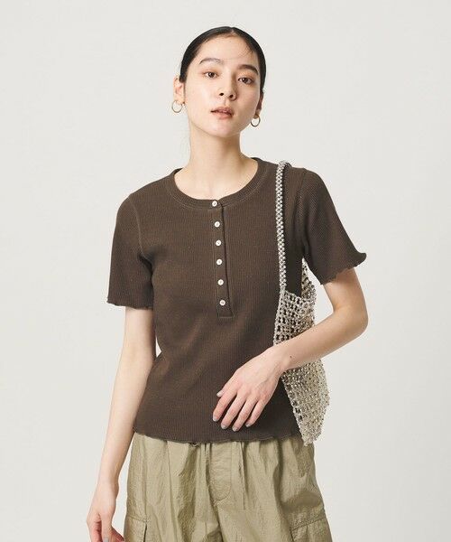 BEAUTY&YOUTH UNITED ARROWS / ビューティー&ユース ユナイテッドアローズ カットソー | コットン リブ ヘンリーネック ショートスリーブ カットソー | 詳細18