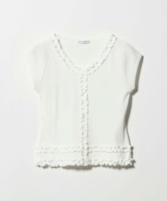 BEAUTY&YOUTH UNITED ARROWS / ビューティー&ユース ユナイテッドアローズ カットソー | コットン リブ フリル キャップスリーブ カットソー