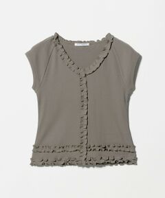 BEAUTY&YOUTH UNITED ARROWS / ビューティー&ユース ユナイテッドアローズ カットソー | コットン リブ フリル キャップスリーブ カットソー