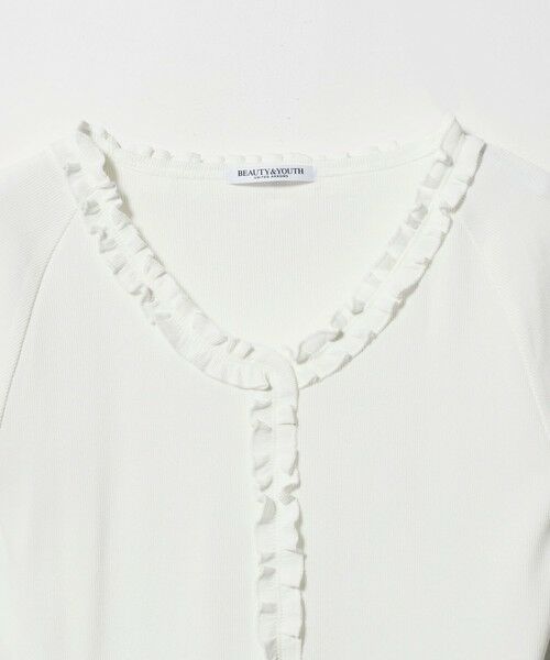 BEAUTY&YOUTH UNITED ARROWS / ビューティー&ユース ユナイテッドアローズ カットソー | コットン リブ フリル キャップスリーブ カットソー | 詳細1