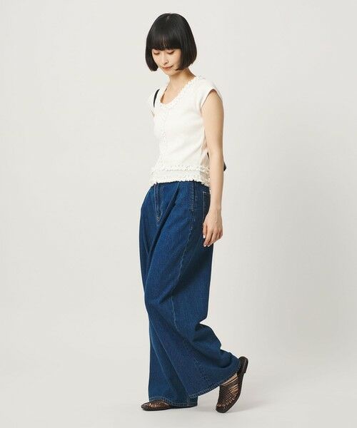 BEAUTY&YOUTH UNITED ARROWS / ビューティー&ユース ユナイテッドアローズ カットソー | コットン リブ フリル キャップスリーブ カットソー | 詳細2