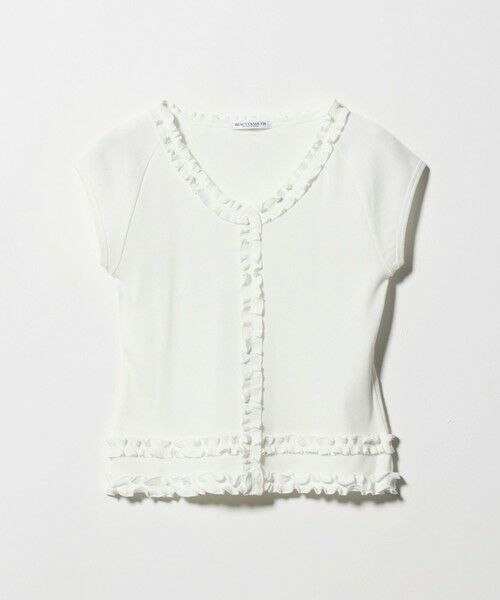 BEAUTY&YOUTH UNITED ARROWS / ビューティー&ユース ユナイテッドアローズ カットソー | コットン リブ フリル キャップスリーブ カットソー（WHITE）