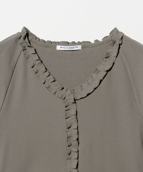 BEAUTY&YOUTH UNITED ARROWS / ビューティー&ユース ユナイテッドアローズ カットソー | コットン リブ フリル キャップスリーブ カットソー | 詳細3