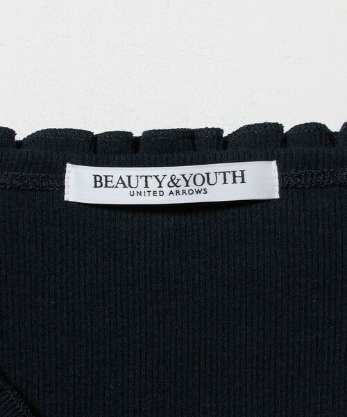 BEAUTY&YOUTH UNITED ARROWS / ビューティー&ユース ユナイテッドアローズ カットソー | コットン リブ フリル キャップスリーブ カットソー | 詳細10