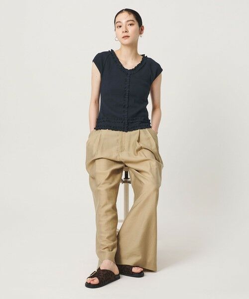 BEAUTY&YOUTH UNITED ARROWS / ビューティー&ユース ユナイテッドアローズ カットソー | コットン リブ フリル キャップスリーブ カットソー | 詳細15