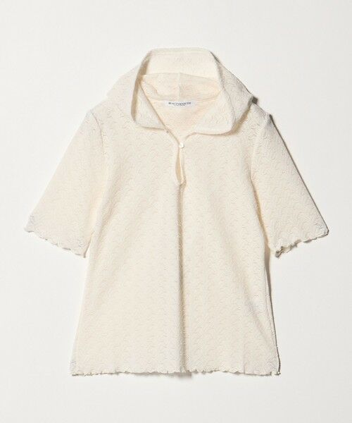 BEAUTY&YOUTH UNITED ARROWS / ビューティー&ユース ユナイテッドアローズ カットソー | レース ショートスリーブ フーディ | 詳細4