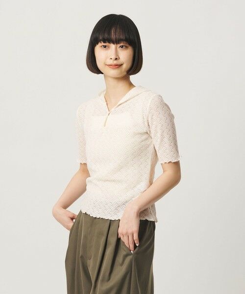 BEAUTY&YOUTH UNITED ARROWS / ビューティー&ユース ユナイテッドアローズ カットソー | レース ショートスリーブ フーディ | 詳細1