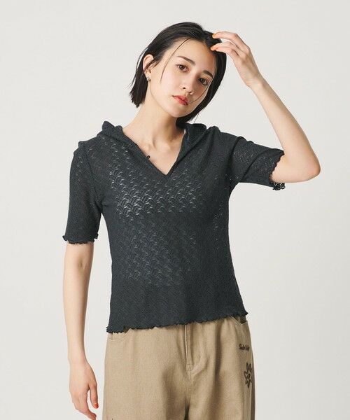 BEAUTY&YOUTH UNITED ARROWS / ビューティー&ユース ユナイテッドアローズ カットソー | レース ショートスリーブ フーディ | 詳細7