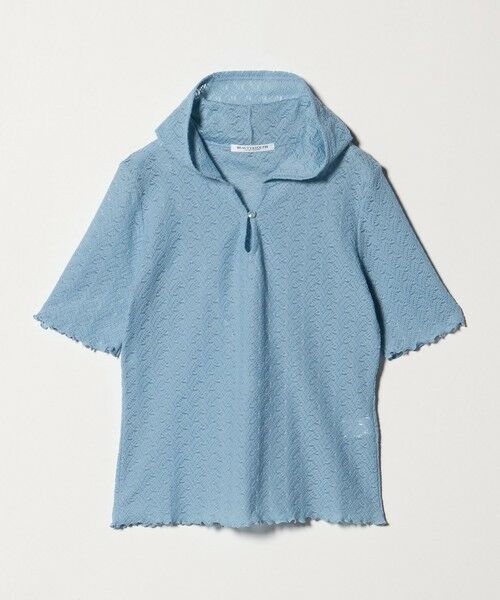 BEAUTY&YOUTH UNITED ARROWS / ビューティー&ユース ユナイテッドアローズ カットソー | レース ショートスリーブ フーディ（LT.BLUE）