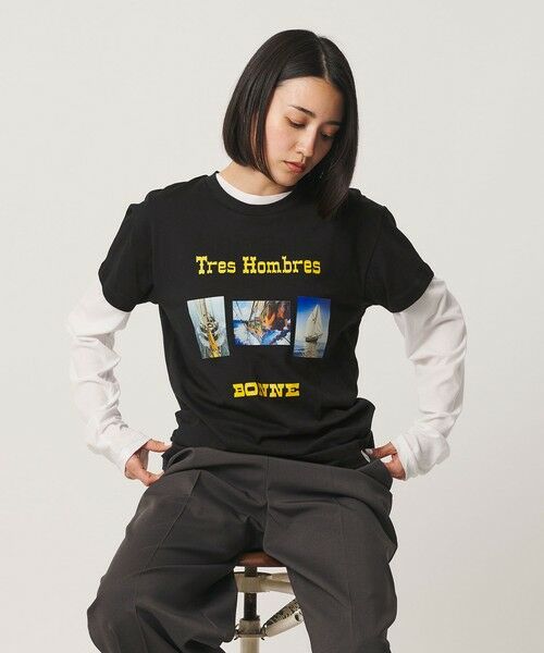 BEAUTY&YOUTH UNITED ARROWS / ビューティー&ユース ユナイテッドアローズ カットソー | ＜BONNE＞TRES HOMBRES プリントTシャツ | 詳細3