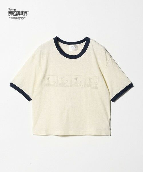 BEAUTY&YOUTH UNITED ARROWS / ビューティー&ユース ユナイテッドアローズ Tシャツ | ＜ST.JHONES 3RD CLUB＞PEANUTS リンガーTシャツ（WHITE）