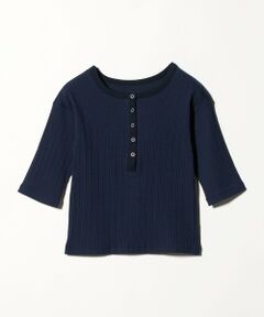 BEAUTY&YOUTH UNITED ARROWS / ビューティー&ユース ユナイテッドアローズ カットソー | 【WEB限定】ランダムリブ ヘンリーネック スナップ 5分袖Tシャツ