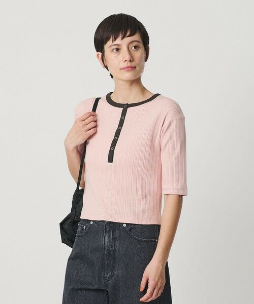 BEAUTY&YOUTH UNITED ARROWS / ビューティー&ユース ユナイテッドアローズ カットソー | 【WEB限定】ランダムリブ ヘンリーネック スナップ 5分袖Tシャツ | 詳細9