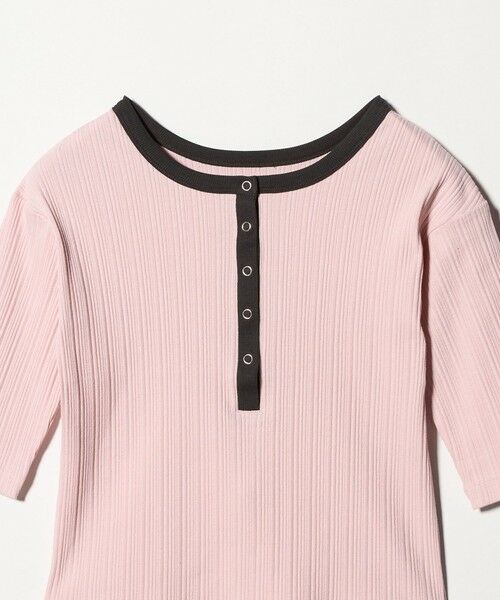 BEAUTY&YOUTH UNITED ARROWS / ビューティー&ユース ユナイテッドアローズ カットソー | 【WEB限定】ランダムリブ ヘンリーネック スナップ 5分袖Tシャツ | 詳細8