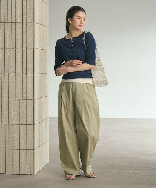 BEAUTY&YOUTH UNITED ARROWS / ビューティー&ユース ユナイテッドアローズ カットソー | 【WEB限定】ランダムリブ ヘンリーネック スナップ 5分袖Tシャツ | 詳細27