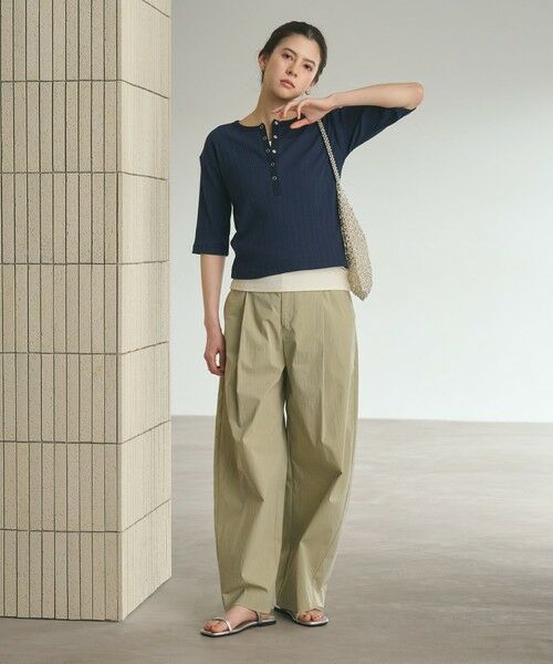 BEAUTY&YOUTH UNITED ARROWS / ビューティー&ユース ユナイテッドアローズ カットソー | 【WEB限定】ランダムリブ ヘンリーネック スナップ 5分袖Tシャツ | 詳細28