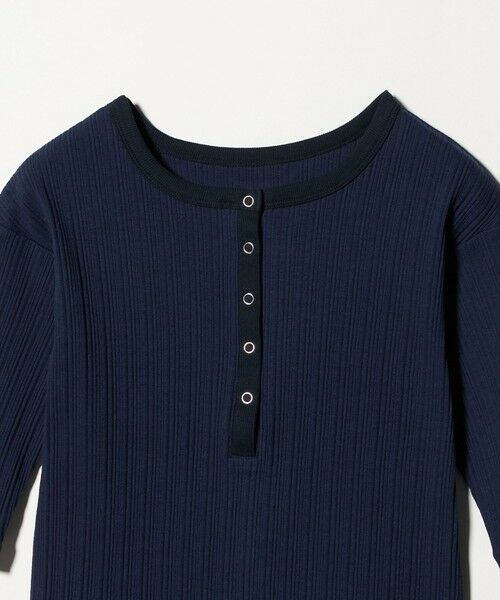 BEAUTY&YOUTH UNITED ARROWS / ビューティー&ユース ユナイテッドアローズ カットソー | 【WEB限定】ランダムリブ ヘンリーネック スナップ 5分袖Tシャツ | 詳細30