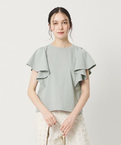 BEAUTY&YOUTH UNITED ARROWS / ビューティー&ユース ユナイテッドアローズ カットソー | 【WEB限定】ラッフル フリルスリーブプルオーバー 遮熱 吸水速乾（LT.BLUE）