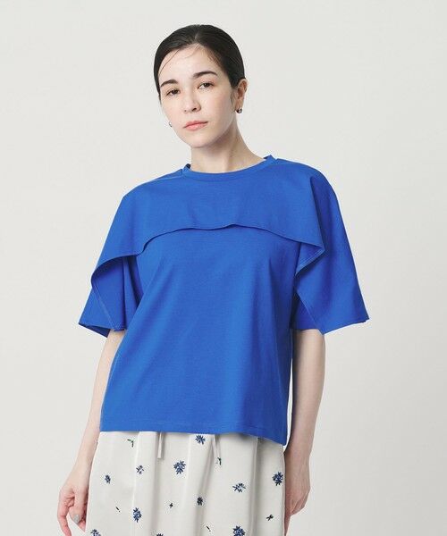 BEAUTY&YOUTH UNITED ARROWS / ビューティー&ユース ユナイテッドアローズ カットソー | 【WEB限定 Wardrobe DAILY MINIMAL】ケープフリル ショートスリーブプルオーバー UVカット 接触冷感（ROYAL）