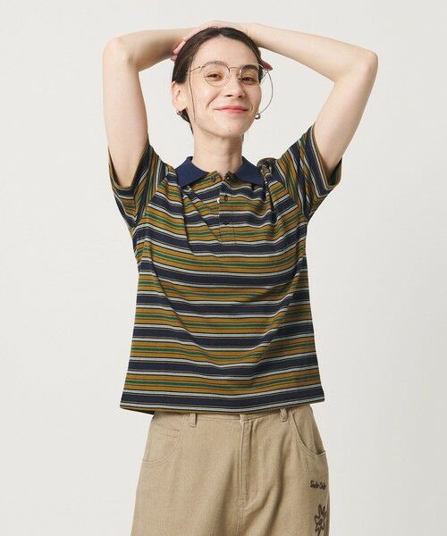 BEAUTY&YOUTH UNITED ARROWS / ビューティー&ユース ユナイテッドアローズ Tシャツ | 【WEB限定】マルチボーダー ポロカラーTシャツ | 詳細1