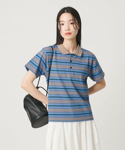 BEAUTY&YOUTH UNITED ARROWS / ビューティー&ユース ユナイテッドアローズ Tシャツ | 【WEB限定】マルチボーダー ポロカラーTシャツ | 詳細5