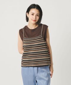 BEAUTY&YOUTH UNITED ARROWS / ビューティー&ユース ユナイテッドアローズ キャミソール・チューブトップ | コットン メッシュ ボーダー キャミソール