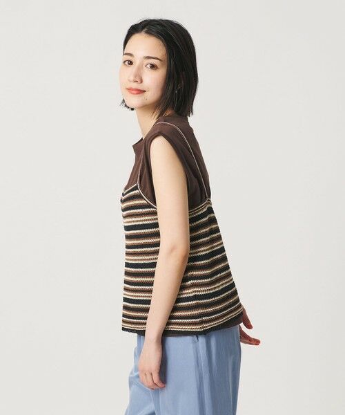 BEAUTY&YOUTH UNITED ARROWS / ビューティー&ユース ユナイテッドアローズ キャミソール・チューブトップ | コットン メッシュ ボーダー キャミソール | 詳細1