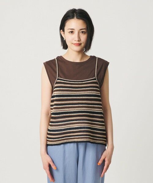 BEAUTY&YOUTH UNITED ARROWS / ビューティー&ユース ユナイテッドアローズ キャミソール・チューブトップ | コットン メッシュ ボーダー キャミソール | 詳細4