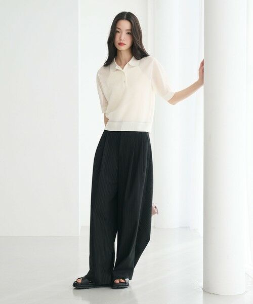 BEAUTY&YOUTH UNITED ARROWS / ビューティー&ユース ユナイテッドアローズ ニット・セーター | メッシュ ポロニット プルオーバー ウォッシャブル | 詳細6