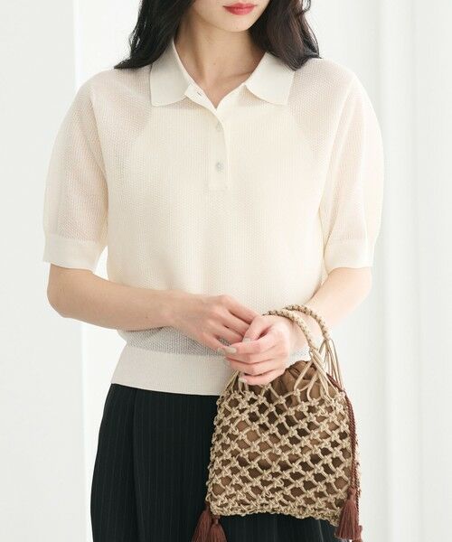 BEAUTY&YOUTH UNITED ARROWS / ビューティー&ユース ユナイテッドアローズ ニット・セーター | メッシュ ポロニット プルオーバー ウォッシャブル | 詳細3