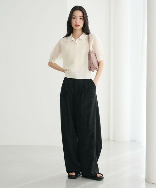 BEAUTY&YOUTH UNITED ARROWS / ビューティー&ユース ユナイテッドアローズ ニット・セーター | メッシュ ポロニット プルオーバー ウォッシャブル | 詳細4