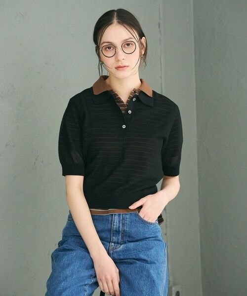 BEAUTY&YOUTH UNITED ARROWS / ビューティー&ユース ユナイテッドアローズ ニット・セーター | メッシュ ポロニット プルオーバー ウォッシャブル | 詳細10